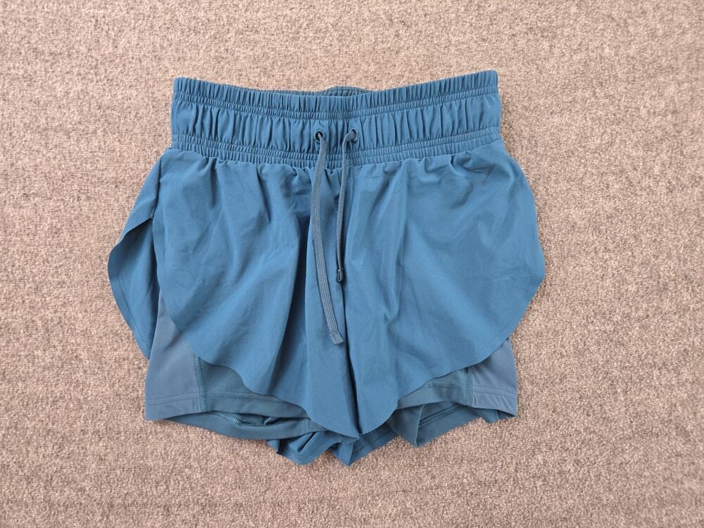 Gymshark 2 In 1 Speed Shorts Womans Sz XS Steel Blue Running Activewear Sporty